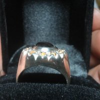 Сребърен пръстен със сапфири, снимка 7 - Пръстени - 19244174
