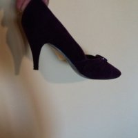 Дам.обувки-/изк.велур/-№38-цвят-тъм.лилави. Закупени от Италия., снимка 7 - Дамски обувки на ток - 22385893
