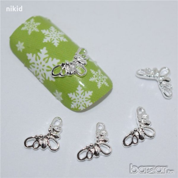 дъгички златисти сребристи бижу за нокти декорация украса за маникюр, снимка 1