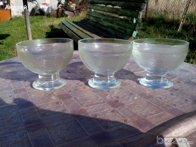 Стари стъклени купи,чаши, снимка 1