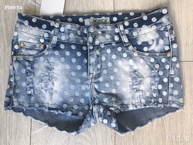 Дамски къси дънкови панталонки, снимка 1