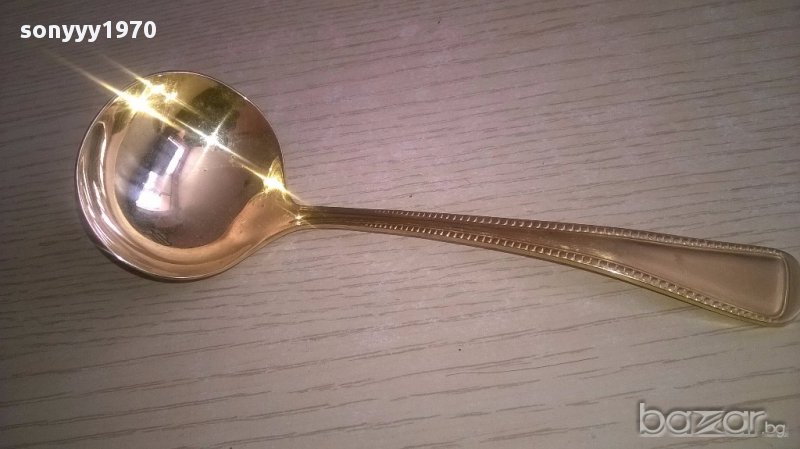 Imperial 18/10-23/24 karat hartvergoldet-черпак 17х6см-внос швеицария, снимка 1