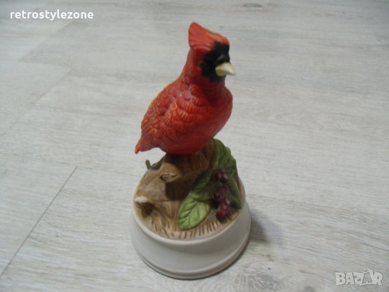 № 2427 стара музикална фигура / статуетка  - механично навиваща се латерна  - височина 17 см , диаме, снимка 1