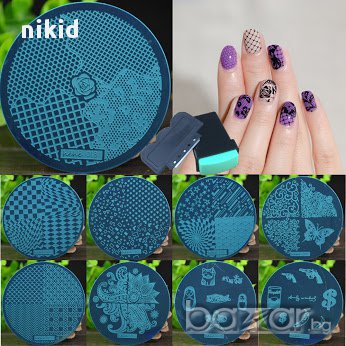 кръгла плочка / щампа шаблон за печат на нокти, снимка 1