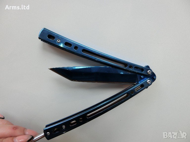 Нож тип пеперуда в синьо / , снимка 1
