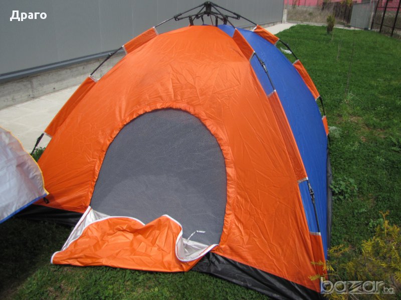 Нова двуслойна палатка с чадъръчно лесно отваряне за 3 човека , снимка 1
