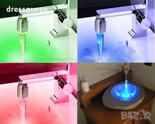 Светещ накрайник за чешма с батерии, снимка 1