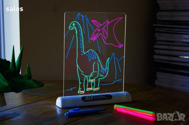 3D Дъска за Рисуване с LED Лампа, Очила и Флумастри в Рисуване и оцветяване  в гр. Ихтиман - ID21931904 — Bazar.bg