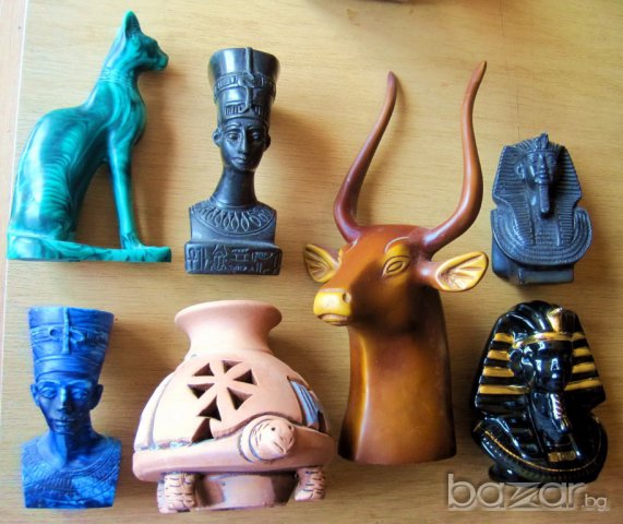 Статуетки от Египет: свещник костенурка, принцеса, свещен бик, Нефертити, снимка 2 - Антикварни и старинни предмети - 15254649