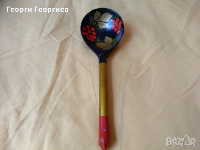 Ръчно рисувана дървена лъжица в стил Хохлома, снимка 9 - Декорация за дома - 21948340
