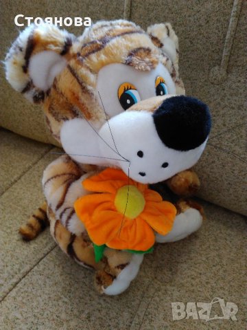 Плюшено тигърче с цвете, снимка 8 - Плюшени играчки - 25422757
