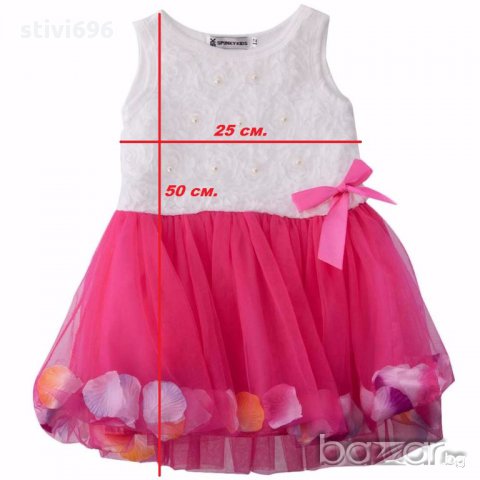детска рокля перли-листа 12 розова.., снимка 5 - Бебешки рокли - 16999442