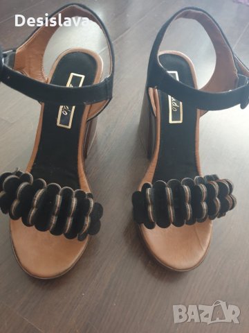 Черни сандали на платформа , снимка 1 - Сандали - 24802465