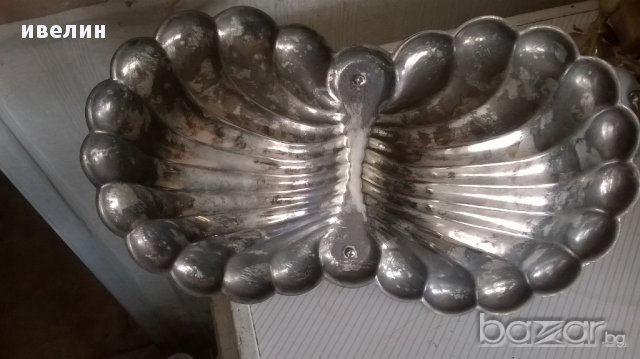 посребрена метална купа за ядки, снимка 4 - Антикварни и старинни предмети - 16776684