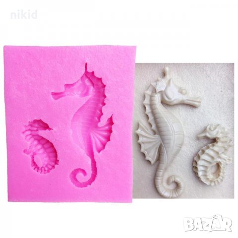 Морско конче малко и голямо силиконов молд форма декорация торта фондан шоколад и др.