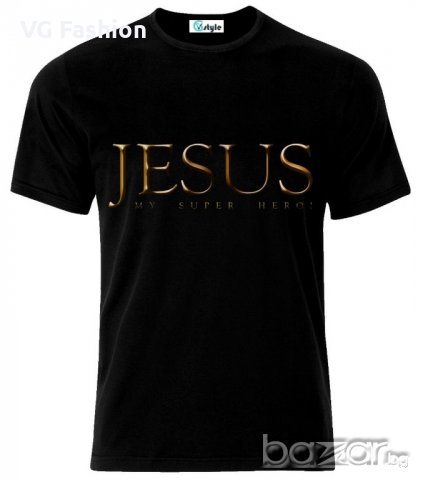 Мъжка тениска Jesus Is My Super Hero Jesus Christ Christianity T-Shirt, снимка 1 - Тениски - 21286861
