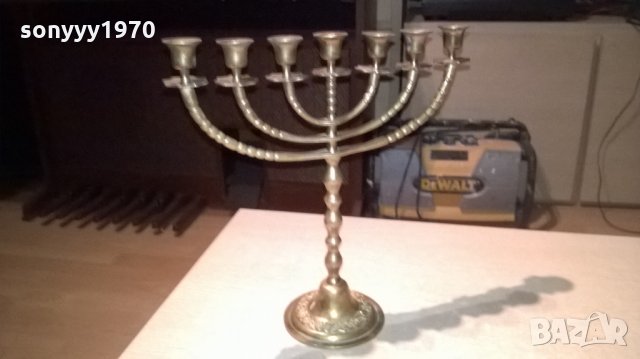 евреиски свещник-33х33х12см-внос швеция, снимка 14 - Колекции - 23431455