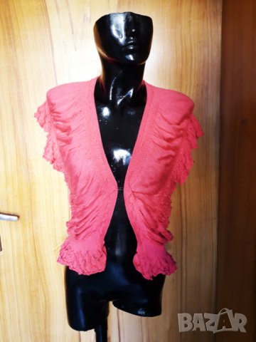 Коралова жилетка тип болеро от плетиво С