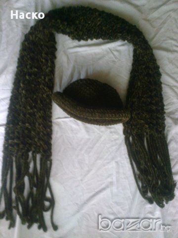 дамска шапка с шал - комплект., снимка 2 - Шапки - 11642148