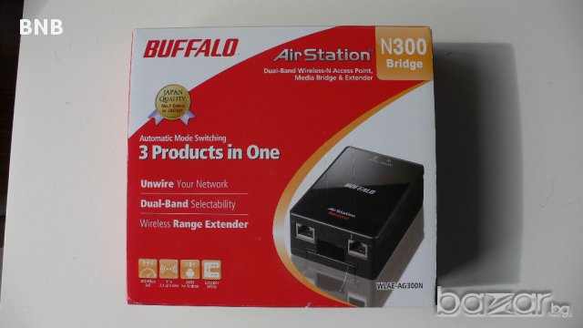 Рутер - Разширител, Повторител, Входна точка: Buffalo WLAE-AG300N. Wireless Repeater, Extender., снимка 1