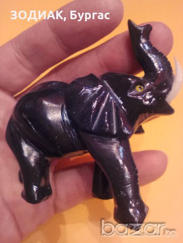 Фигура слон, черен оникс, снимка 1 - Статуетки - 20287979
