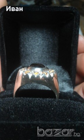 Сребърен пръстен със сапфири, снимка 7 - Пръстени - 19244174