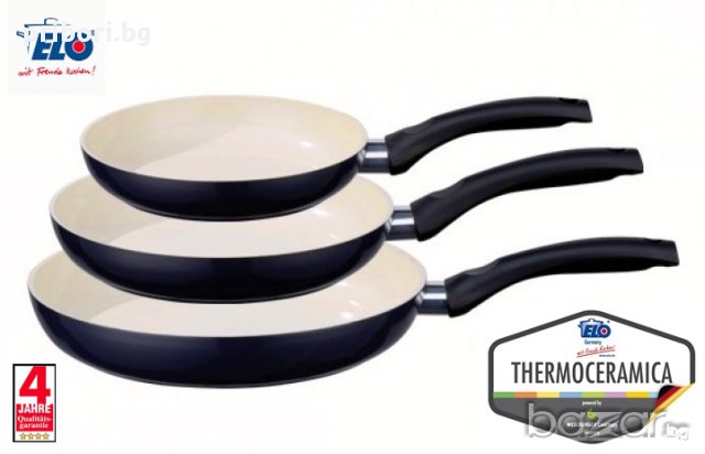 Керамичен тиган ELO Pure lvory Thermoceramica / 24sm, снимка 3 - Съдове за готвене - 13779782