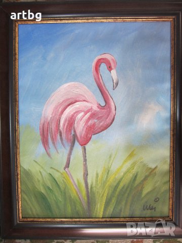 Автентична картина "Розово фламинго"