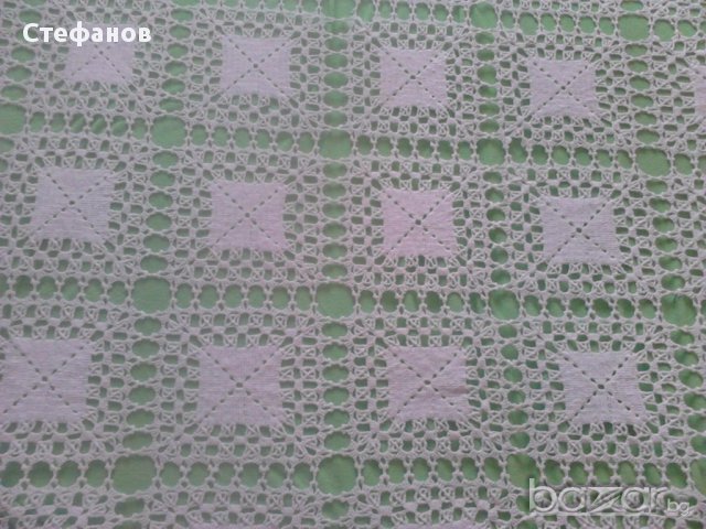 Покривало за легло-ръчно плетено на квадрати, снимка 7 - Покривки за легло - 15345952