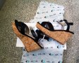 Дамски обувки / летни сандали VLOD, оригинал, платформа, нови, с кутия, черни с беж, снимка 6