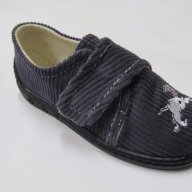 Български пантофи сиво кадифе далматинец, снимка 1 - Бебешки обувки - 17677111