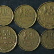 лот 6 монети от 10,20 и 50 франка 1952, Франция, снимка 1 - Нумизматика и бонистика - 8391454