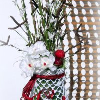Плетена ваза с пролетна аранжировка, снимка 8 - Вази - 24375240