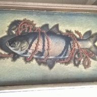 стара картина-риба, снимка 1 - Картини - 18344408