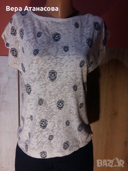 Блуза,тениска house,черепи,мл размер, снимка 1