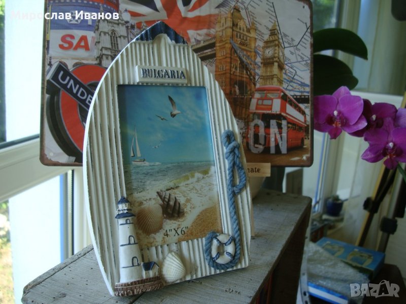 " Лодка " - дървена фоторамка от Гърция, снимка 1