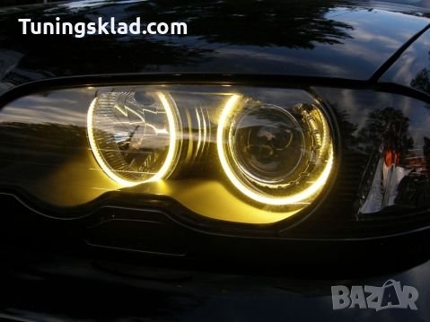 Ангелски Очи CCFL за BMW E46 седан, комби (1998-2005) / купе (1998-2003) - Жълт цвят, снимка 1