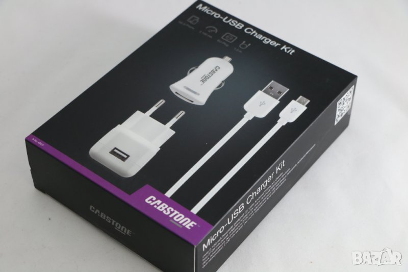 универсално USB зарядно 2 бр, букса, кабел USB 2.0, данни, 1 м, Германия, снимка 1