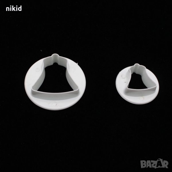 2 бр Камбанки Коледна Камбана пластмасови резци форми украса сладки бисквитки торта фондан тесто , снимка 1