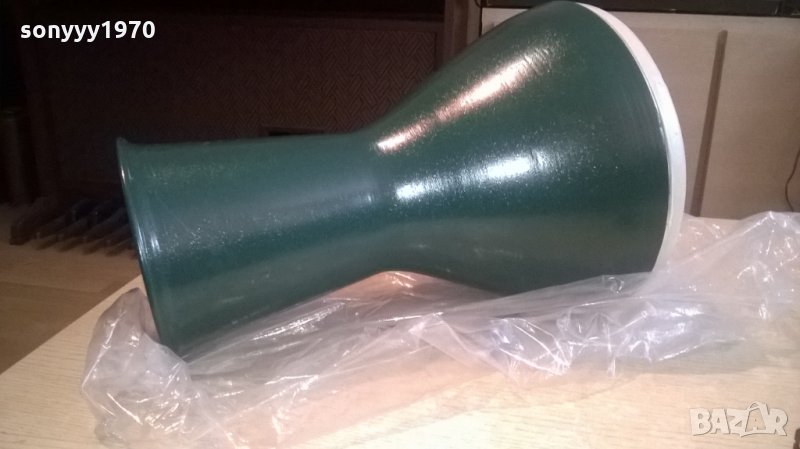 ГОЛЯМА-метална зелена табамбука-внос сирия-40х25см, снимка 1