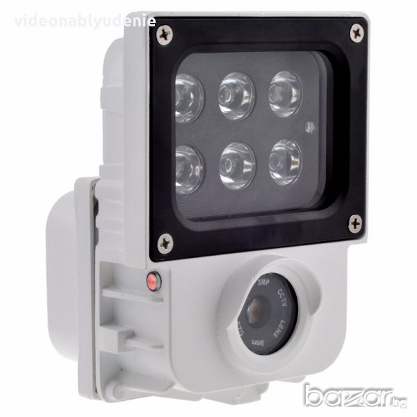 FULLHD 1080р 2Mpx IR-Cut P2P 6 ARRAY Удароустойчива Водоустойчива IP Камера 50 Метра Нощно Виждане, снимка 1