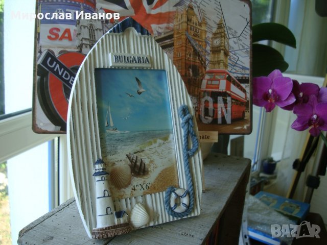 " Лодка " - дървена фоторамка от Гърция, снимка 1