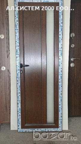Алуминиева врата, врата за баня тъмен дъб , снимка 3 - Врати за баня - 20924867
