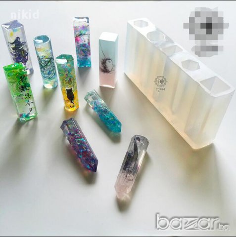 5 вида тънки цилиндри висулка силиконов калъп форма за бижутерски сладкарски смола изделия, снимка 2 - Други - 17342769