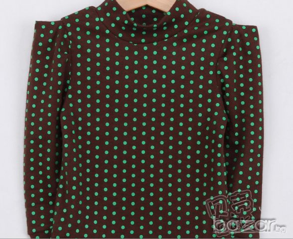 ПРОМОЦИЯ!!! Весела блузка на точици с така актуалните "повдигнати рамене", снимка 1 - Детски Блузи и туники - 7732585