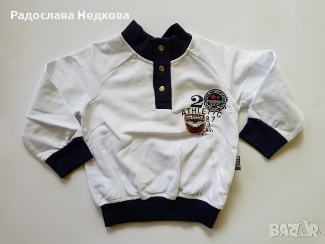 Бяла блузка - 86 см, снимка 1 - Бебешки блузки - 9611802