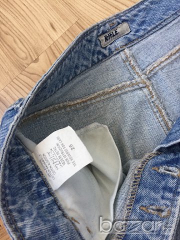 Дамска дънкова пола RIFLE оригинал, size 26 (XS,S), 100%памук, св. синя, НОВА, снимка 4 - Поли - 17753809