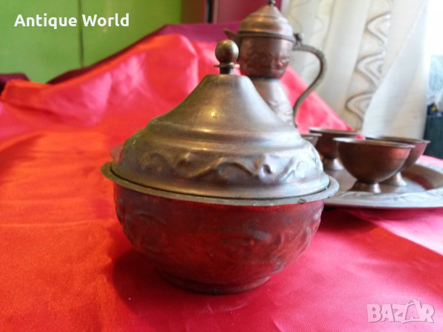 Много Стар Турски Меден Бакърен Сервиз , снимка 4 - Антикварни и старинни предмети - 25414019