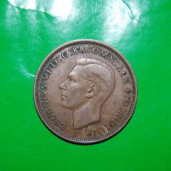 1 пени Великобритания 1946 след ВСВ ,голяма монета, снимка 2 - Нумизматика и бонистика - 13404419