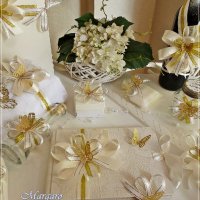 Комплект за кръщене златни пеперуди, снимка 3 - Подаръци за кръщене - 22205783